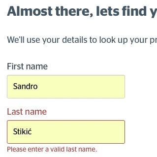 Please enter a valid last name.